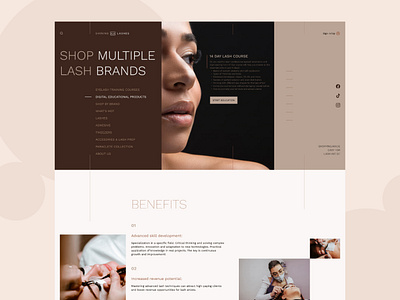 SHINING LASHES beauty course lashes redesign redesignwebsite shining lashes ui uidesign uiuxdesign webdesign