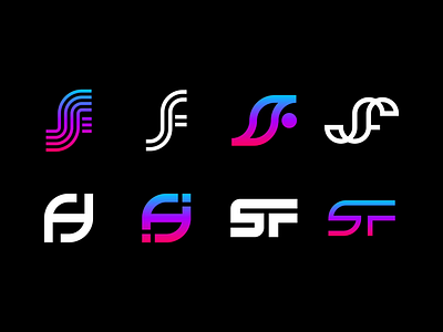 SportsFusion Logos brand branding fitness fitness brand fitness logo gradient graphic design gym gym logo identity lettermark logo logo design logo mark logotype monogram sf logo sports sports logo wordmark