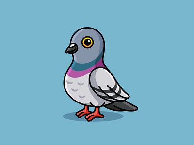 Pigeon adorable animal bird cartoon character chibi chubby city cute cute pigeon happy illustration kawaii lovely mascot outlines pigeon illustration smile sticker design street