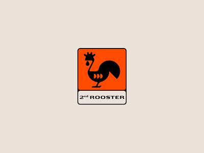 2nd Rooster bird brand branding cajva chicken cock cocky domestic emblem flying geometric hen identity logo mark orange rooster