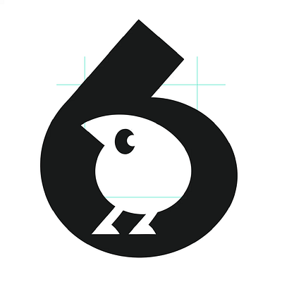 Number 6 kiwi bird logo design by @anhdodes - @logoadoni bird logo branding design illustration kiwi bird logo logo design six typography