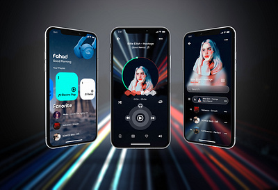 Music Player UI Design Concept apps design apps design.interaction apps icon apps screen branding illustration mobile app mobile app design multipurpose music music app music player musician ui design uiux webdesign