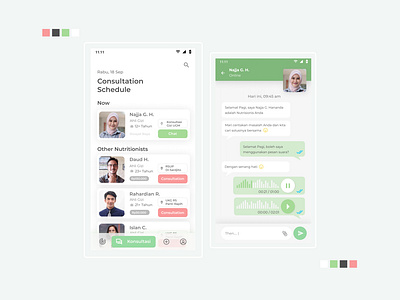 Consultation Mobile App UI app branding card chat chat app chatbot clean ui consultant consulting design nutrition ui ux