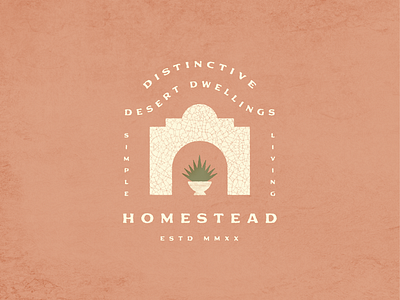 Homestead boutique logo color palette desert desert illustration dwelling graphic design homestead illustration logo logodesign simple texture type lockup typography vintage logo