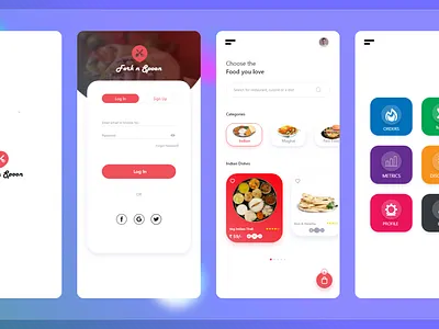 Food Order and Delivery App with Order Management Function adobe xd adobexd appuidesign branding design food order app hire me logo ui ux uiux vector