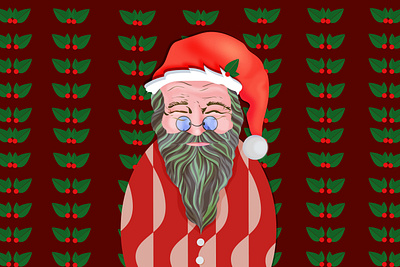 Santa Claus card design character charactersdesign christmas flat holidays man pattern postcard santa santaclaus vector illustration