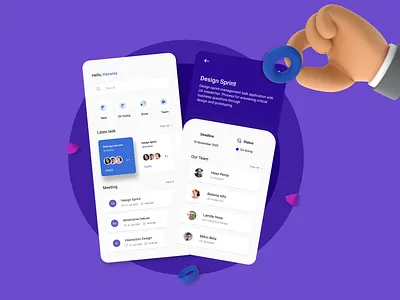 Project Management 3d animation 3d art app app design blue dailyui interction management app mobile app mobile app design mobile design profile design profile page project management task task management ui uidesign uidesigner uxdesign