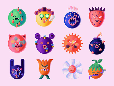 Boo bomb cat character digital emoji emotions face funny illustator illustration stickers sun vector