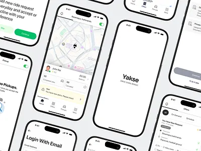 Luxury ride booking App- Driver user interface Part 1 design luxury ride app mobile app ridesharing app ui uiux design user interface