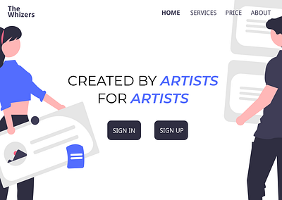 Artist Platform Landing Page UI Design Concept figma landingpage ui uiux ux webdesign website