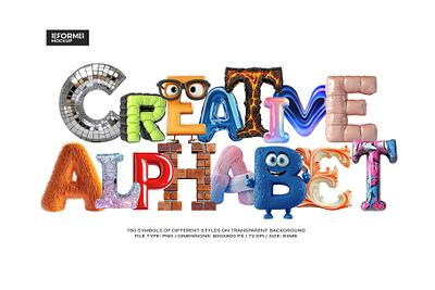 Creative Alphabet 3d alphabet alphabet png decorative fonts design graphic design holiday png sublimation letter art letters logo symbol png ui