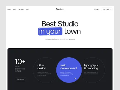 Santun clean design desktop homepage interface landingpage minimal portfolio service studio swiss style typography ui uiux ux web web design webdesign website website design