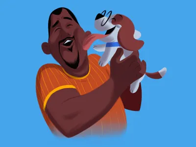 Friend dog illustraion lick procreate puppy