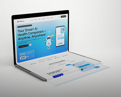 Healify – AI-Powered Health Chatbot ai aichatbot aipowered chatbot design healthscience healthtech landingpage portfolio pr productdesign saas technology ui uxui webdesign websiteui