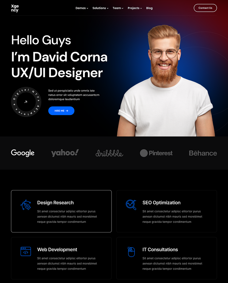 Personal Portfolio - Web Landing Page Header Design by Md Shahed ...