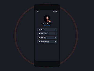 App menu Design | Grizzly Mobile App Ui Kit adroid ui kit animated mockup animation app menu dark mode drawer free ui kit george samuel glassmorphism ios ui kit iphone mockup motion retro side menu side navigation bar ui kit ux design xd ui kit