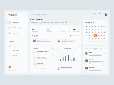 Task Management - DASHBOARD 2021 2021 trend application clean dashboard dashboard concept design figma design glassmorphism glassy minimal task task management tasks trendy ui ui design ui designer web