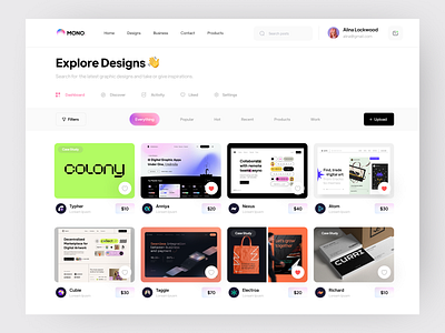 Alternative Dribbble Design by Bogdan Falin for QClay on Dribbble