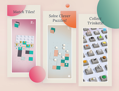 App Store Screenshots 3d app branding colors game ios low poly minimalist polygons squares ui