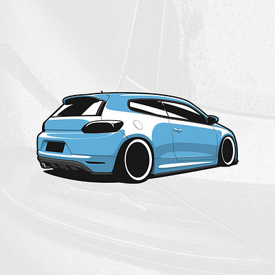 VW Scirocco art automobile car design drawing drive illustration logo logotype vector