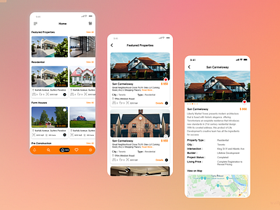 Property App abstract app app design mobile ui modern design modernism moile app new design property property developer ui ui design ux