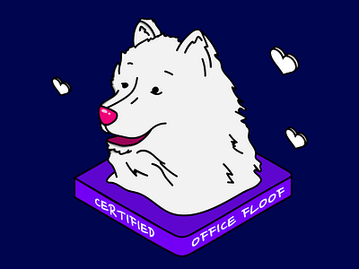 certified office floof adobe illustrator character colorful design art dog dog illustration graphic design illustration isometric art office purple vector work from home