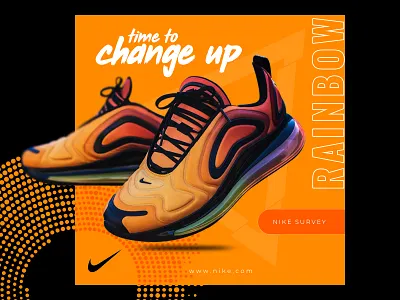 Nike Motion Social Ads ads advertisement branding instagram post orange post social