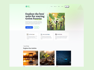 Youth Meet Climate Landing Page Design climate awareness landing lage climate landing page figma tailwind talent heart ui youth climate landing page youth meet climate