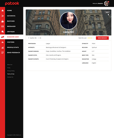 Patook User Profile