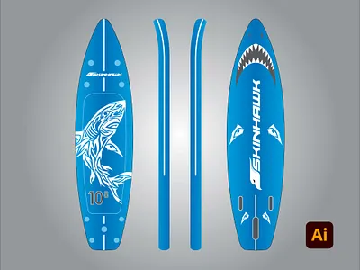 White shark Surf board Design adobe adobe illustrator art artwork branding degital drawing design digital art illustration kingtharu