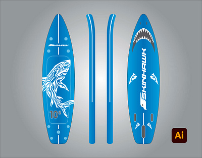 White shark Surf board Design adobe adobe illustrator art artwork branding degital drawing design digital art illustration kingtharu