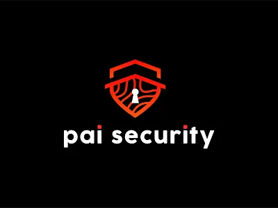 PAI Security Logo brand branding firm home house lock logo password security vector