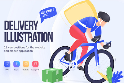 Delivery Illustration Pack / Web & Mobile - UI Kit banner delivery delivery app delivery illustration delivery illustrations delivery service design illustration illustration art illustration design illustration digital illustrations mobile ui ui kit user interface web web design web development website