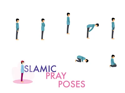 Islamic prayer poses... affinity affinitydesigner illustration islamic muslim poses pray