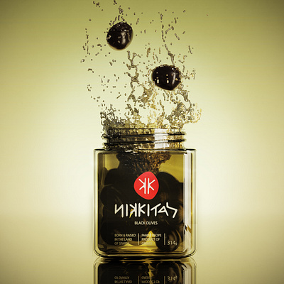 3D jar glass water 3d 3d art blender branding design graphic graphicdesign logo modeling olives poster