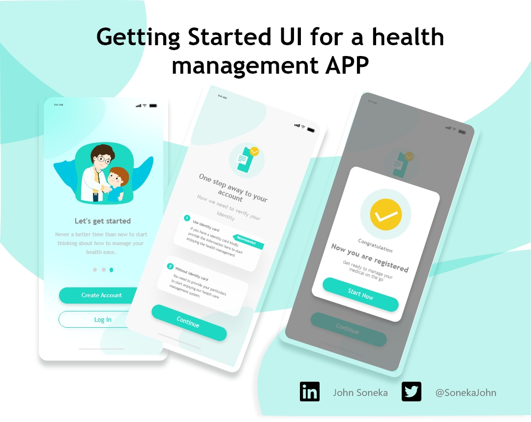 Example of Helth management App UI