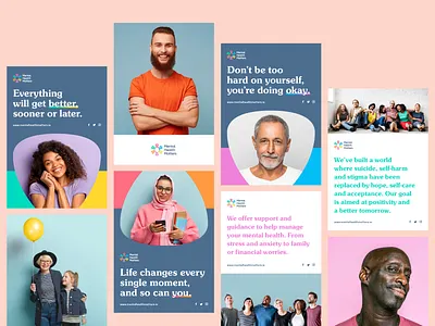 Mental Health Matters — Poster Group brand colour design identity logo mental health photography poster typogaphy vector