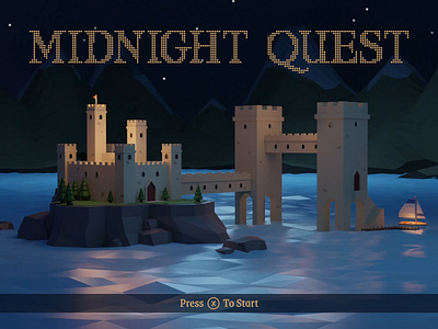 Midnight Quest 3d after effects aftereffects animation blender castle design game illumination island island castle midnight ocean