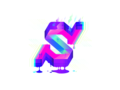S experimental fantastic fantasy geometric logo melting monogram path people s slime vapor