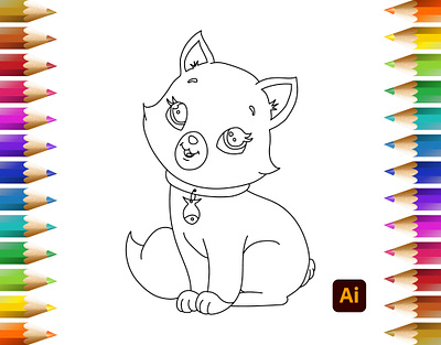 Cat line drawing. adobe adobe illustrator art artwork coloring page coloringbook degital drawing design digital art drawing illustration kingtharu