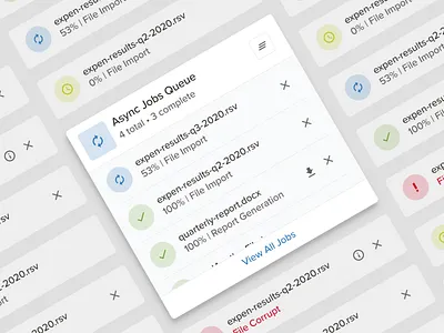 Asynchronous Jobs Queue async cybersecurity product design product designer queue tasks ux web app