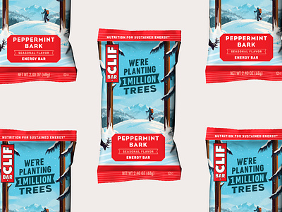 Clif Bar - Seasonal Flavor Illustration deer design hike illustration landscape mountain nature outdoors outside packaging shadow snow sustainable tree winter wrapper