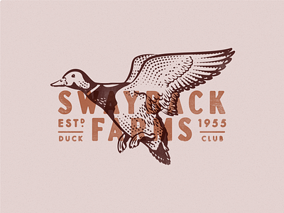 Swayback branding duck farm hunt logo vintage