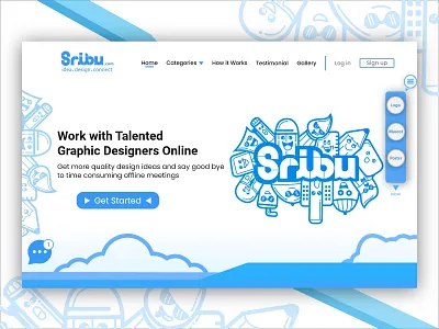 Sribu landing page contest design design contest doodle doodleart landing page landing page design sribu ui ux