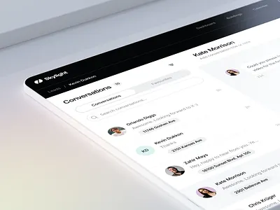 Skylight - Property Management Leads (Conversations) app attachements chat clean conversation dashboard design files inbox contact new mail mailbox mp4 navigation property management sidebar ui user user interface ux