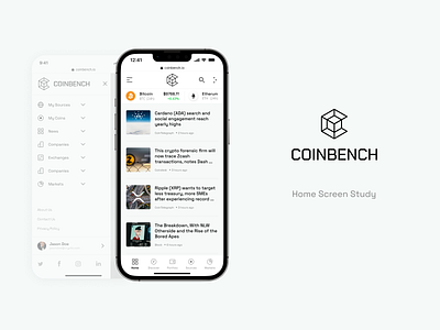 Coinbench - go to place for all crypto / Home Screen Study coin coinbase crypto home portfolio trade web3