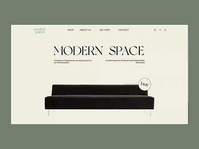 CURATED SPACE - Redesign concept animation design minimal ui ux web