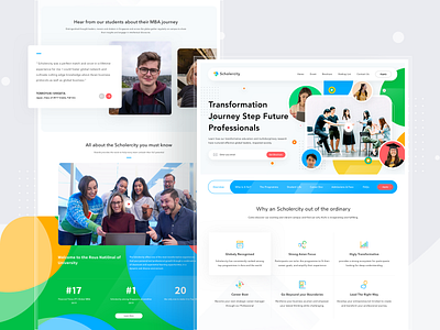 Scholercity Website campus clean collage desktop education landing page learn school studies university web web design website