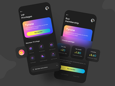 Weather App branding card go pro golf gradient icon logo member mobile privilege ski surf tourism typography ui ux vip web