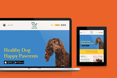 WAGGIN - Website brand identity branding branding concept dog app dog logo graphicdesign health app interaction design interactive design ui ux well being